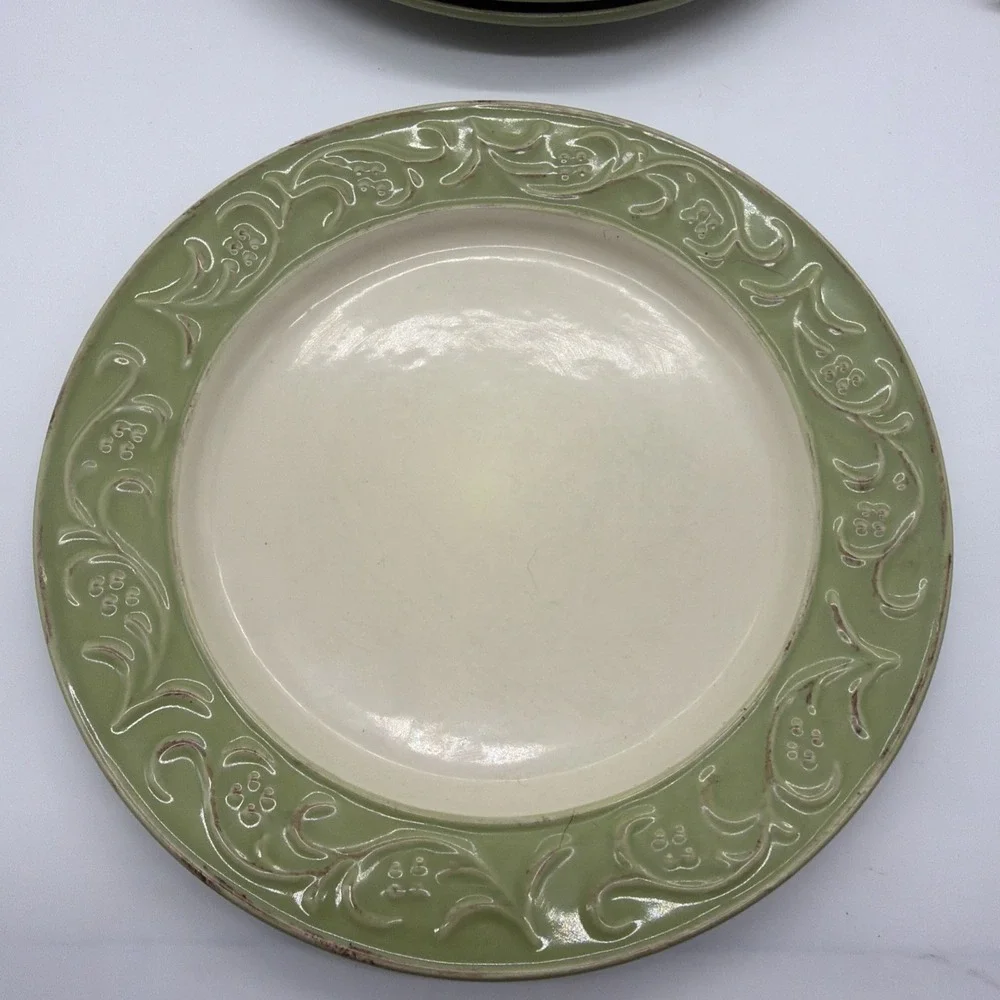 SET OF 5 PIER 1 ANTIQUE FLORAL DINNER PLATES 8.5 Read